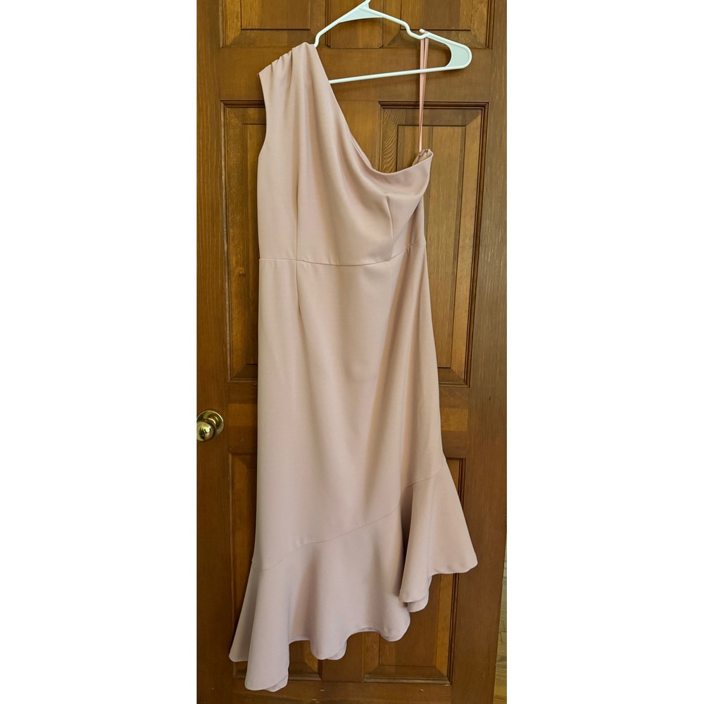 The Limited One-Shoulder Cocktail Dress Women XL Blush Pink Asymmetrical Stretch